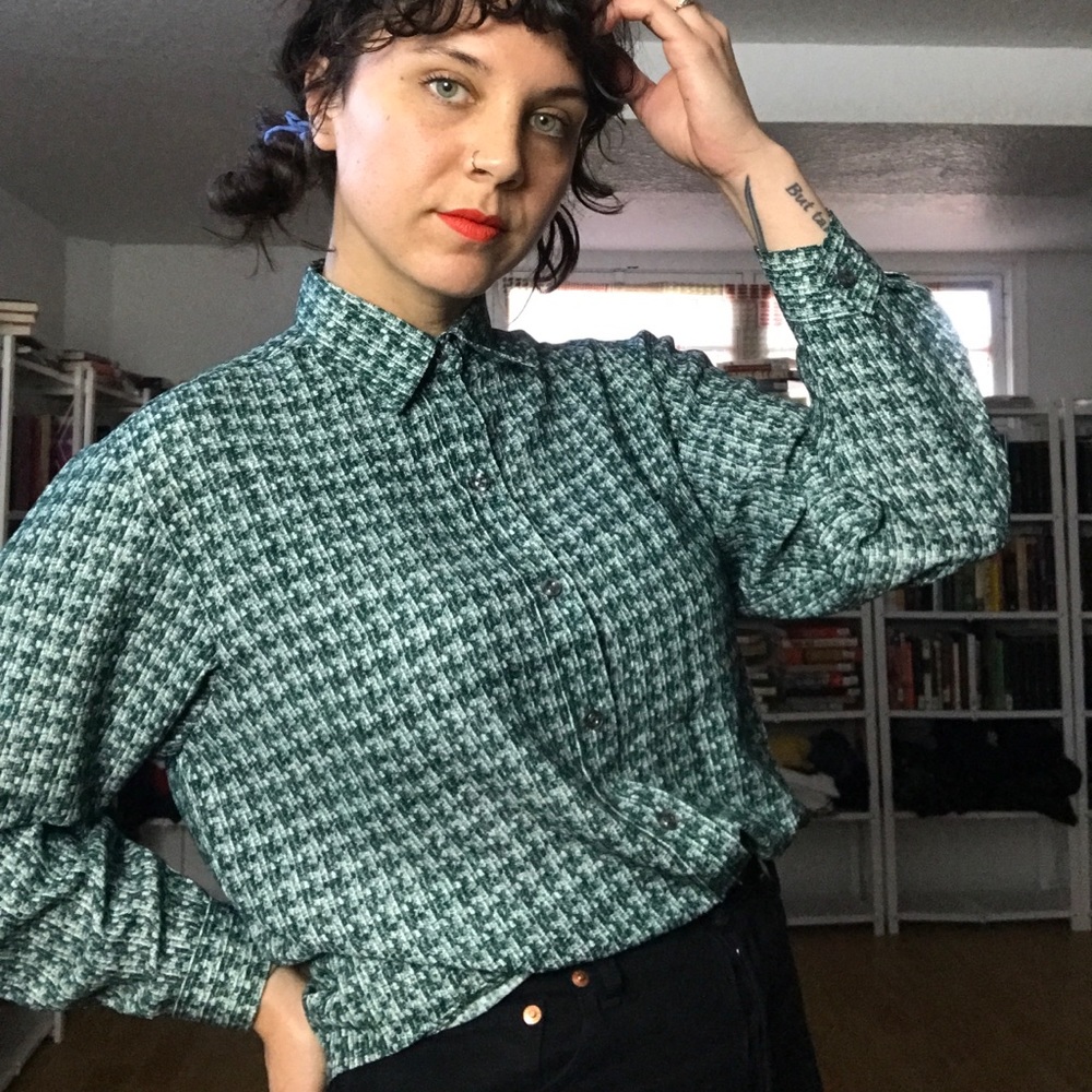 Vintage Patterned Button Down - B33